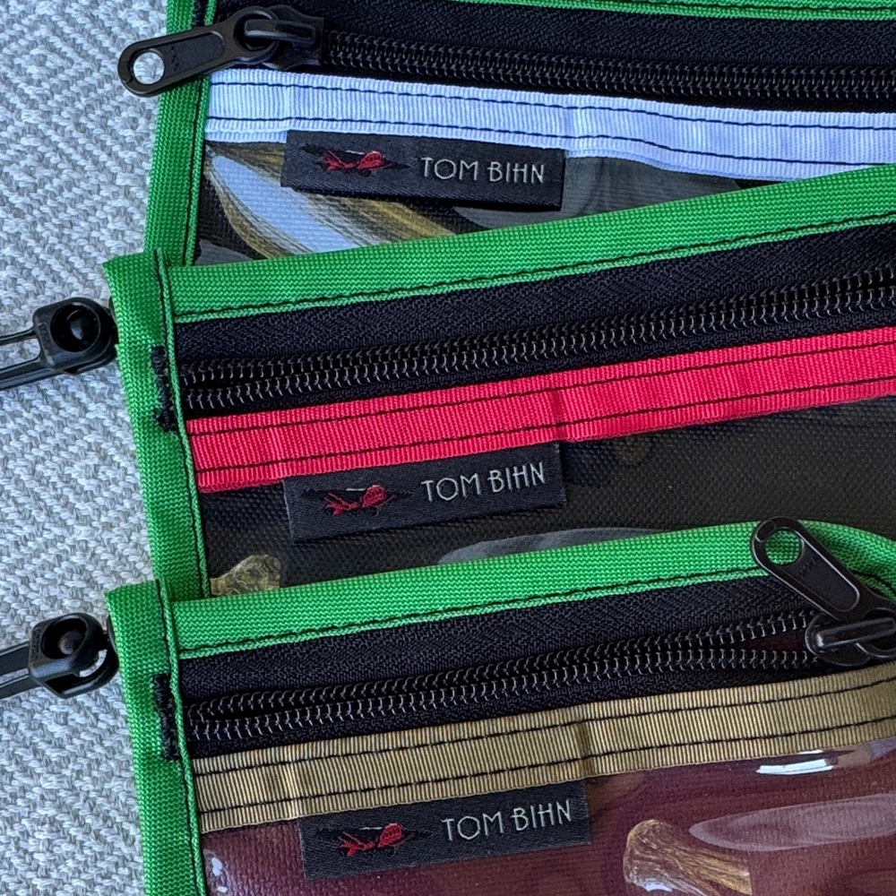 Tom Bihn Mystery Clear Pouches with Green Trim (Set of 3) - Picture 3 of 3